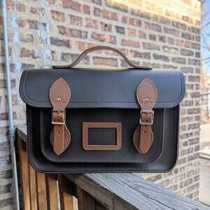 The Cambridge Satchel Company Brown and Black Leather Crossbody Satchel